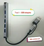 Adaptateur multiports / Station d'accueil HUB USB + Type C 7 in 1