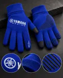 Gants de Moto Yamaha Racing Bleus avec Grip Antidérapant et Doigts Tactiles