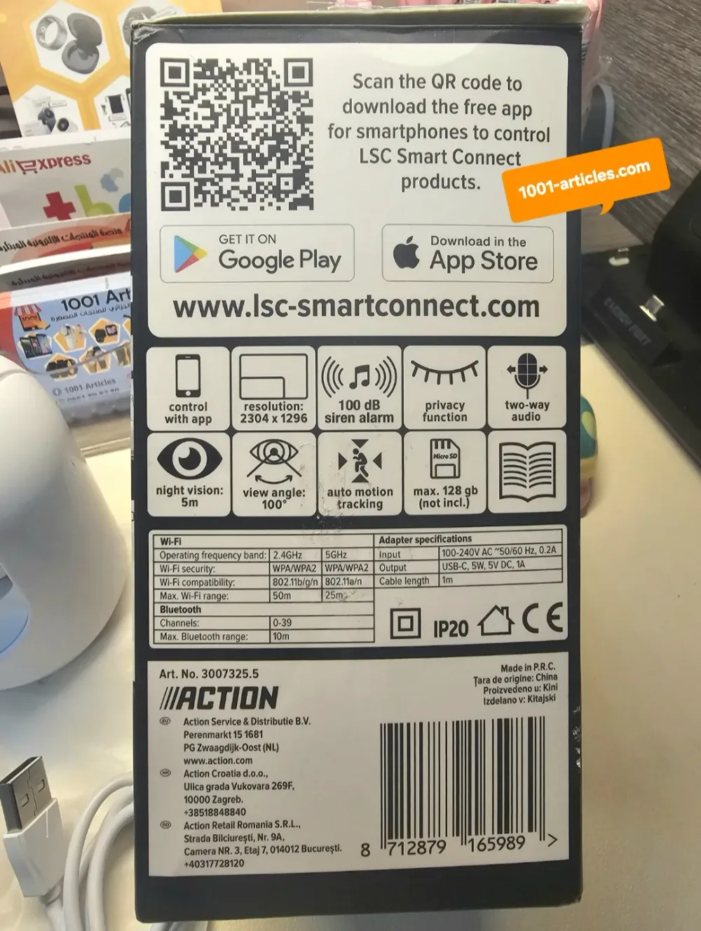 LSC Smart Rotative Camera, WIFI double bande, HD, Compatible Tuya Smart.