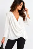 Blouse Femme Zara Drapée Blanche – Manches Longues