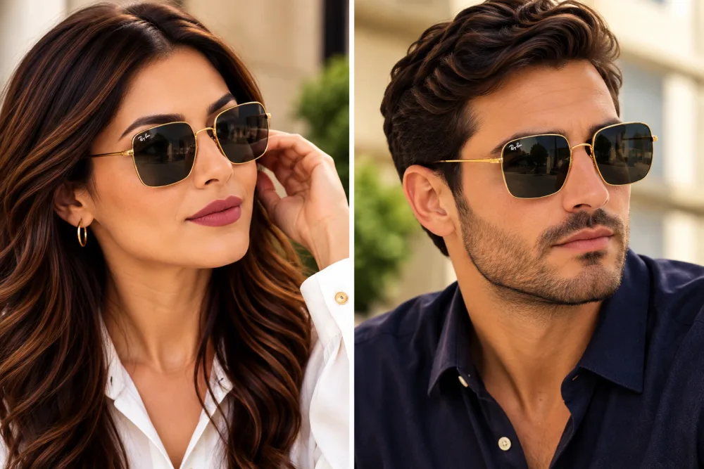 Lunettes de Soleil Ray-Ban Frank RB1971 Square – Métal Doré et Verres Gris