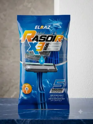 شفرات حلاقة الباز (Elbaz Rasoir X3) *5 ازرق