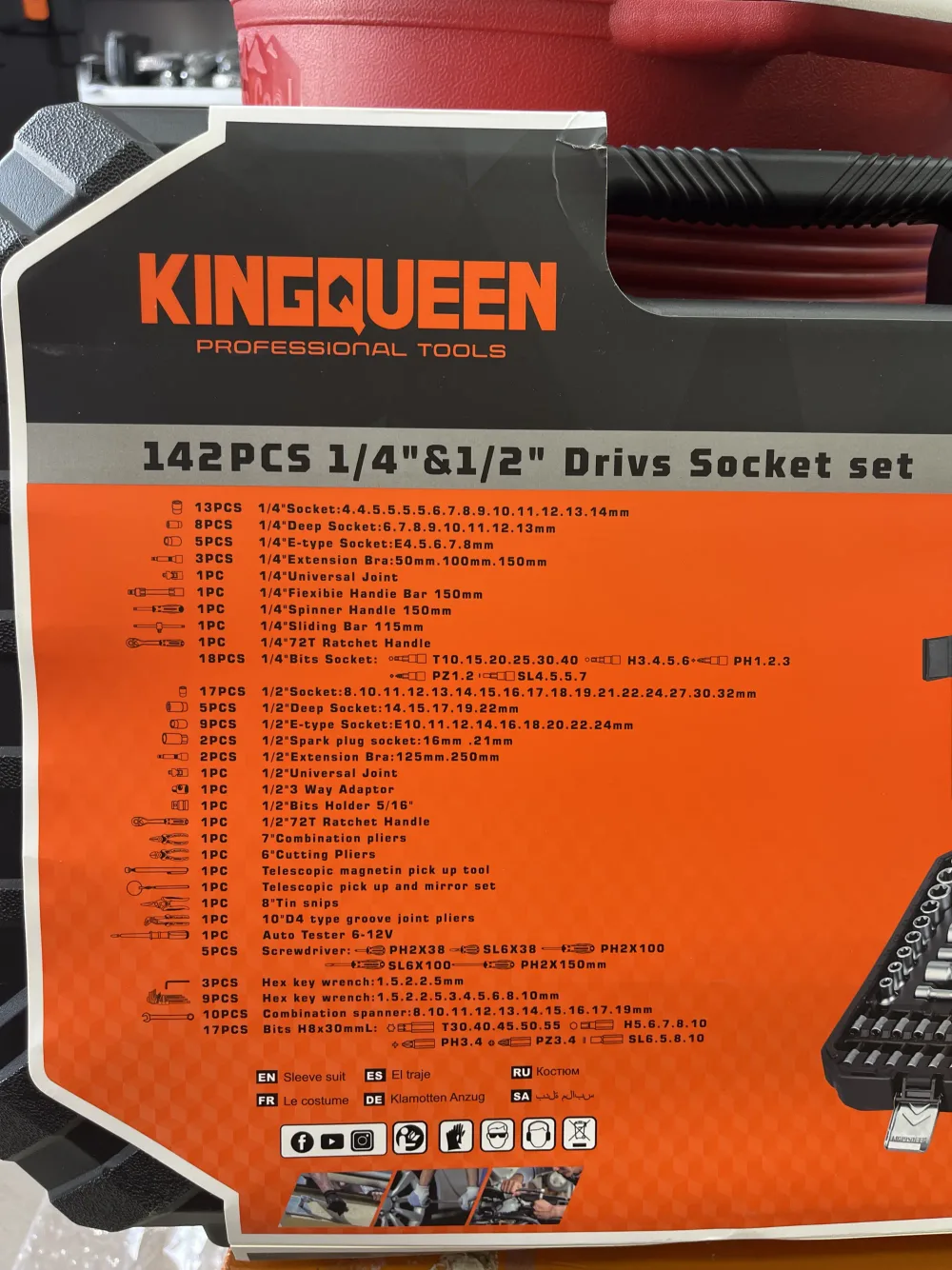 Caisse à outils 142 pièces KINGQUEEN WIB-287