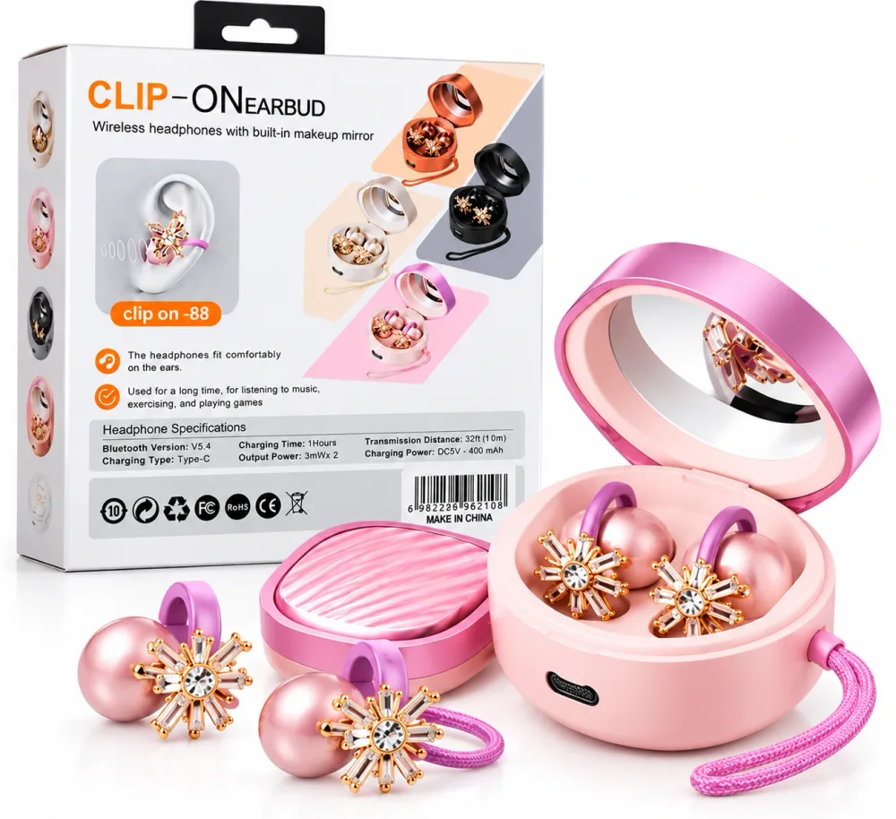 Écouteurs Bluetooth Open Ear Clip-On 88 avec Miroir Intégré