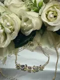 طقم البجعة /swarovski.(سلسلة + سوار+الكيس والعلبة مجانا💙)🦢 [موديل 3]