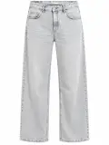 Jean Femme Bershka – Denim Gris Clair Délavé – Coupe Large – Taille 40