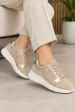 GEOX D Stardust B – Sneakers Femme Beige en Suède & Canvas