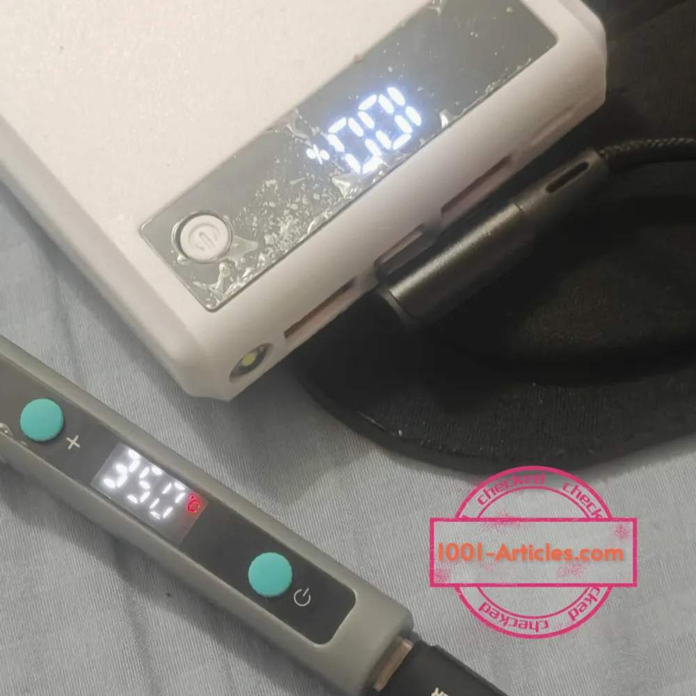Fer à souder électrique portable, écran LED, Température réglable, USB Type C.