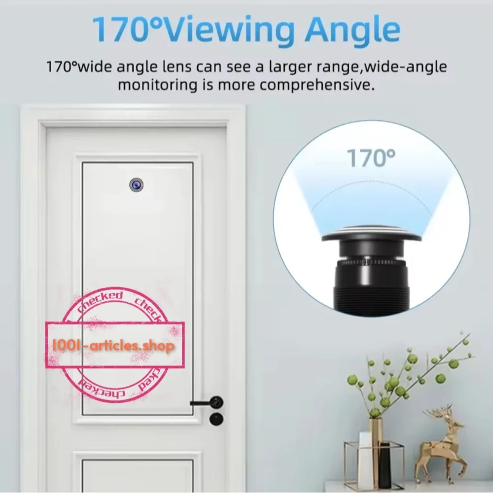 Tuya Smart Wi-Fi, Caméra HD 3 MP, Judas angle 170°, Visiophone.