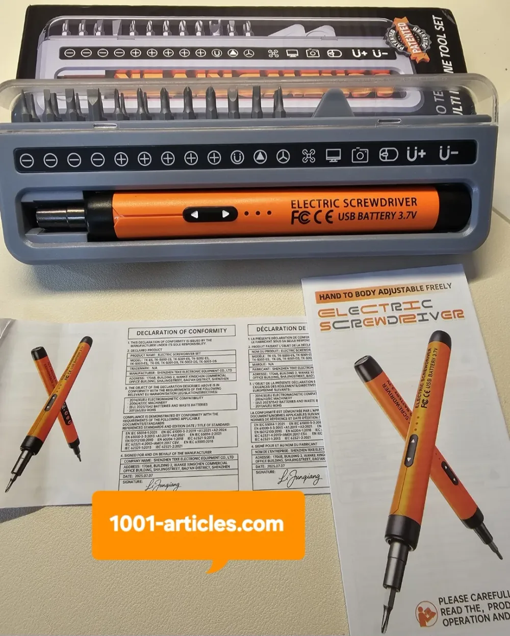 Jeu de tournevis de précision, électrique rechargeable, 24 en 1, embouts magnétiques.