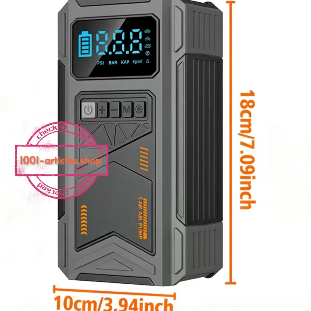 Kit de démarrage de voiture et Compresseur d'air numérique - JKUOO - 180 PSI