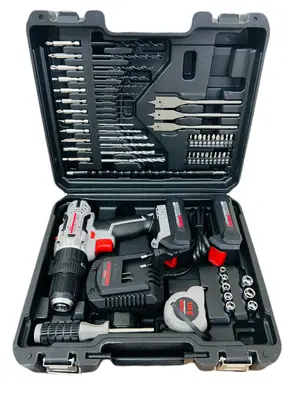 Visseuse perceuce à percussion 20v-2a ct21102h-(62) crown avec des outils 62pcs