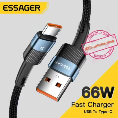 Cable Original ESSAGER 66W 6A USB-Type C - QC 3.0