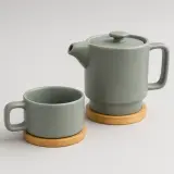 🍵 Théière Solitaire en Bambou & Céramique - 40cl