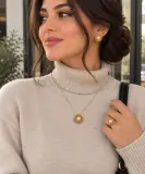 طقم إكسسوار راقي باللؤلؤ ولمسة ذهبية فخمة ✨
