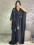 L'Abaya Noire Onyx & Or Impérial