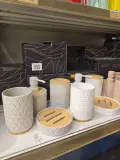Set d'Accessoires de Salle de Bain "Alpha Décoration" – Finition Bambou