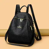 Sac à Dos Femme en Cuir Tressé Élégant avec Ceinture D'Épaule Convertible - حقيبة ظهر جلدية للنساء بتصميم فاخر