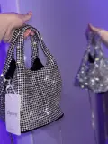 Crystal Luxury Bag – Silver & Midnight Blue Edition