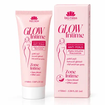 BIONESS Glow Intime Crème Eclaircissante Anti Poils 100ml