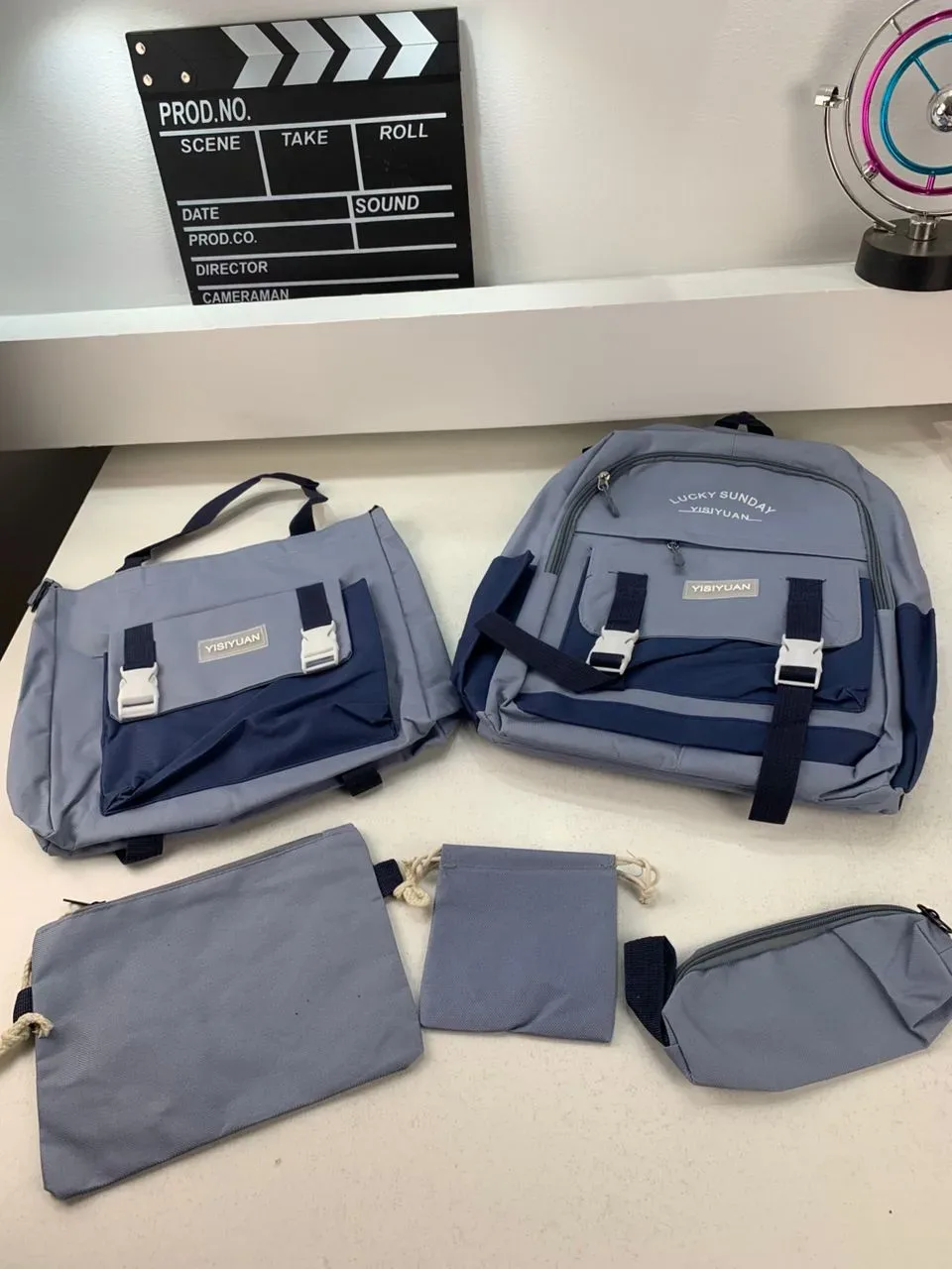 Ensemble de sacs d’école Kawai pour adolescents 5Pcs YISIYUAN Bleu – محفظة 5 قطع كاواي أزرق