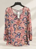 Blouse femme Damart imprimée florale rose – Taille 38