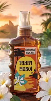 زيت "TAHITI MONOÏ" المخصص للتسمير الطبيعي (Bronzage Naturel)