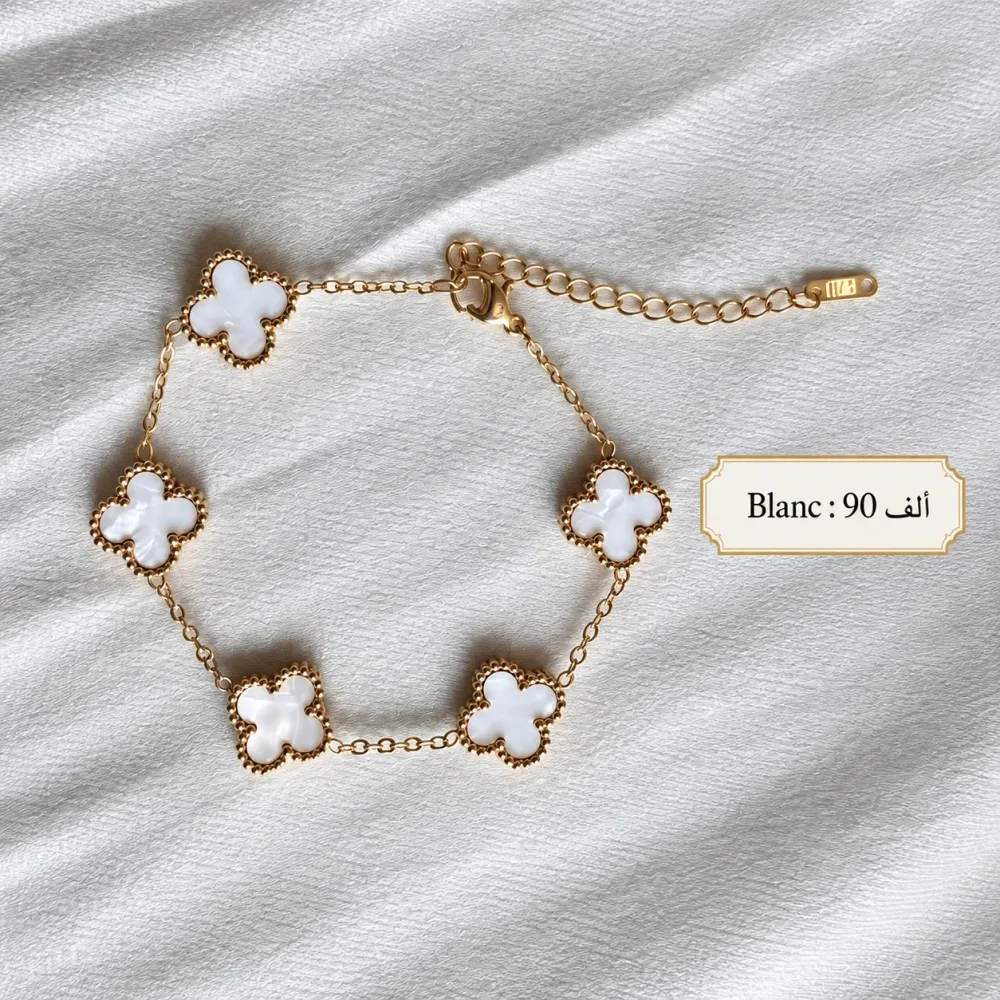 Bracelet trèfles bicolores