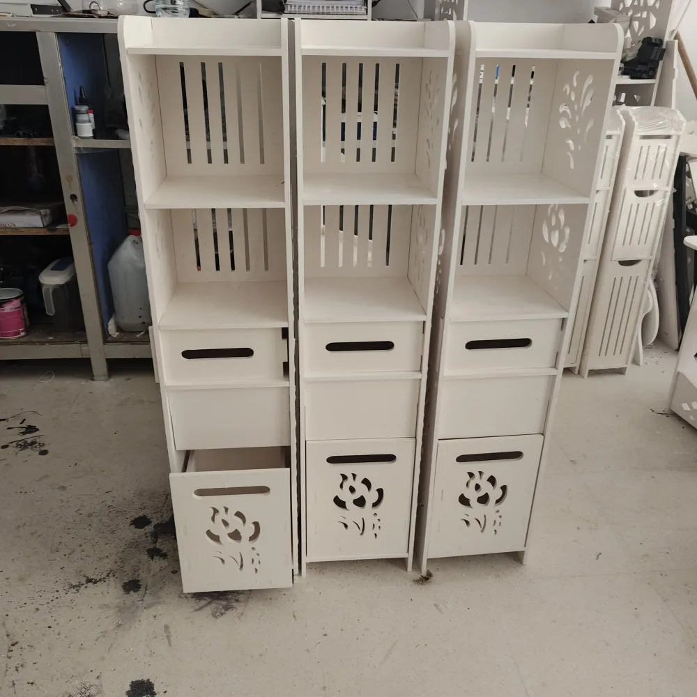 Slim Bathroom Cabinet with Basket CNC File