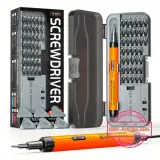 Ensemble de tournevis de précision, électrique rechargeable, 46 en 1, embouts magnétiques.