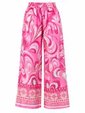 Ensemble femme rose imprimé avec pantalon fluide – Taille M