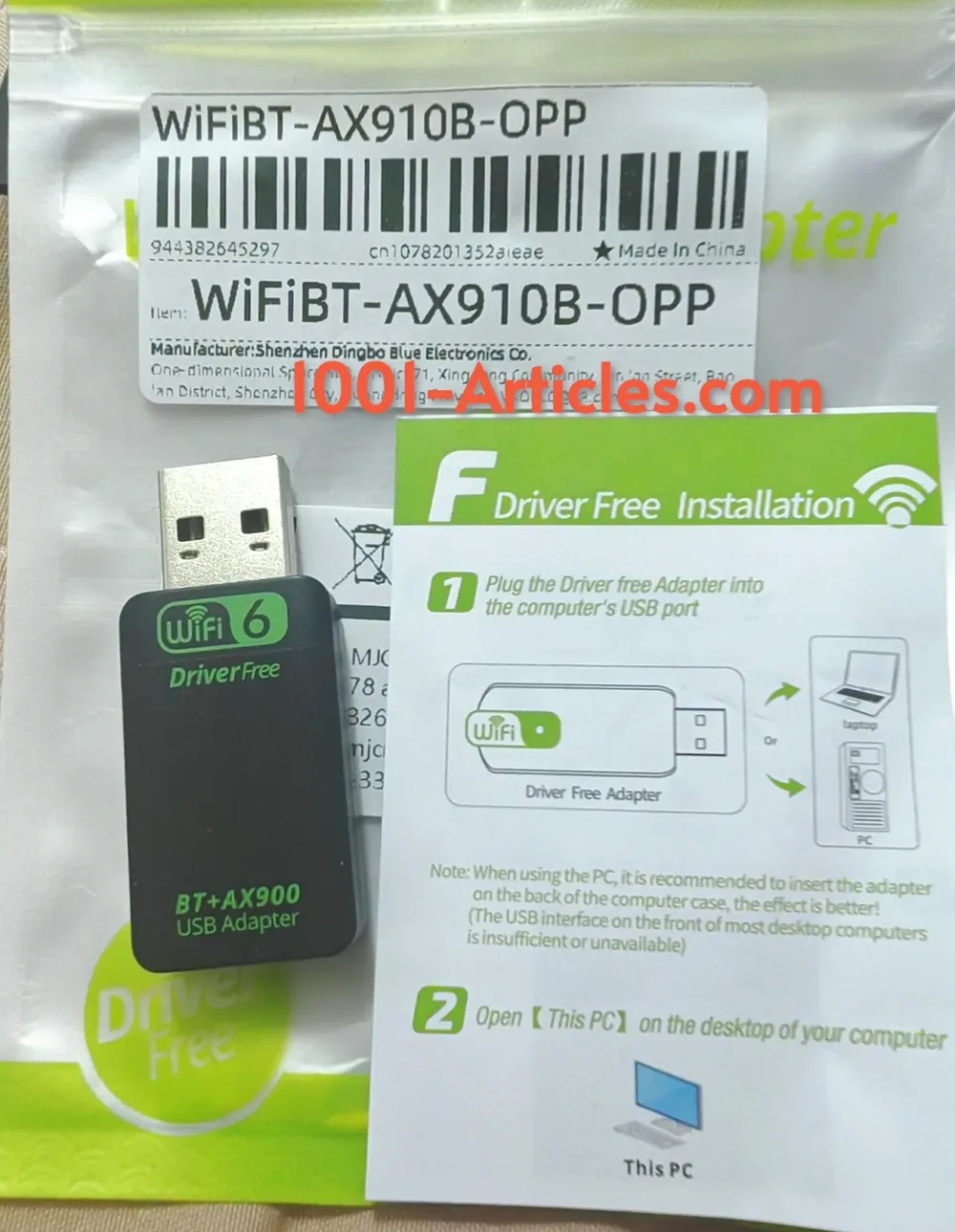 Adaptateur USB AX900 WIFI6 et Bluetooth 5.4.2, double bandes