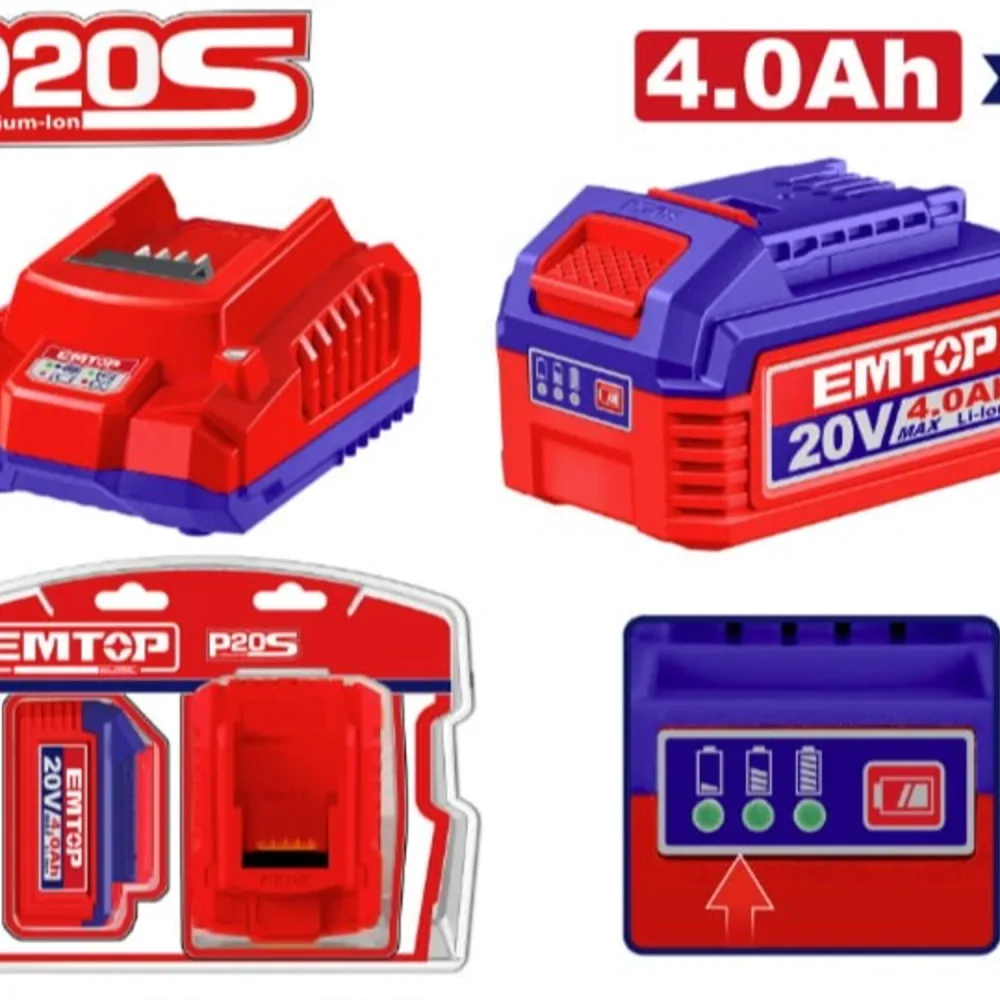 Kit Chargeur Et Batterie 4A P20s EMTOP