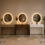 👆 كوافوز عصري ( 80×30 سنتم )مع مرآة LED مضيئة (65×65 سنتم ) ✨️🪞 | أناقة وترتيب في قطعة واحدة ✨️.