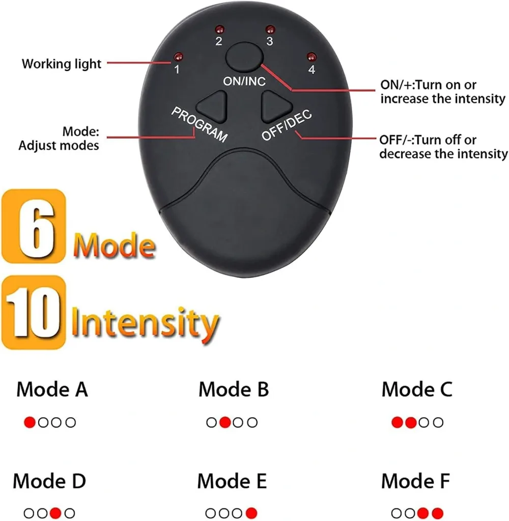 Ceinture de Musculation Électrostimulation EMS  Abdominaux et Minceur, 6 Modes - حزام التخسيس وتحفيز العضلات الكهربائي الذكي