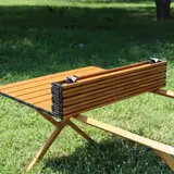 Table de Camping Pliante en Aluminium avec Design Grain de Bois - طاولة تخييم ألمنيوم قابلة للطي بتصميم خشبي