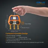 Elitech DMG-4B Digital Manifold Gauge Set avec App Control pour HVAC Systems