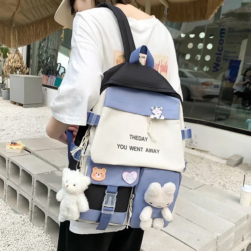 Sac à Dos Multifonctionnel Kawaii Grand Volume Imperméable et Résistant 5Pcs Mauve SACKDS25MV - حقيبة ظهر بعدة قطع بتصميم كاوايي