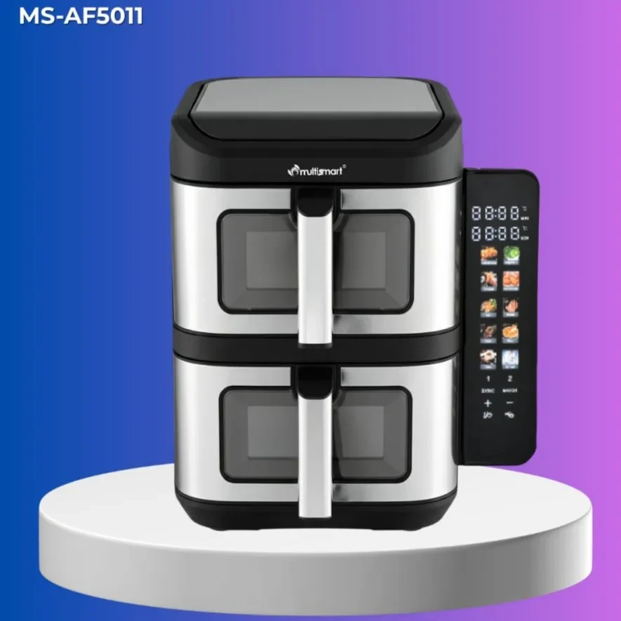 🔥 مقلاة هوائية مزدوجة Multismart 10L MS-AF5011 بدون زيت 2800W | Air Fryer Double