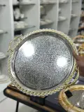 Plateau Rond de Service Argenté & Doré – "Silver Tableware"