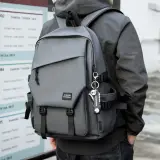 Sac à dos Tendance Pour Hommes en tissu Imperméable léger et respirant grande capacité SACHM08GR - حقيبة ظهر لحفظ الكمبيوتر المحمول والأعمال بتصميم عصري ومريح