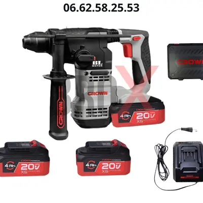 Marteau Piqueur Perforateur Sds-Plus Sans Fil 20v 2 Batterie 4.0ah 18mm 2.3j CT28001HX-4 BMC | CROWN