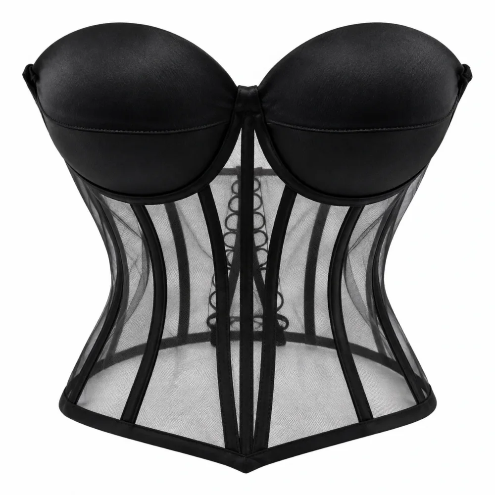 Bustier Corset Transparent à Baleines
