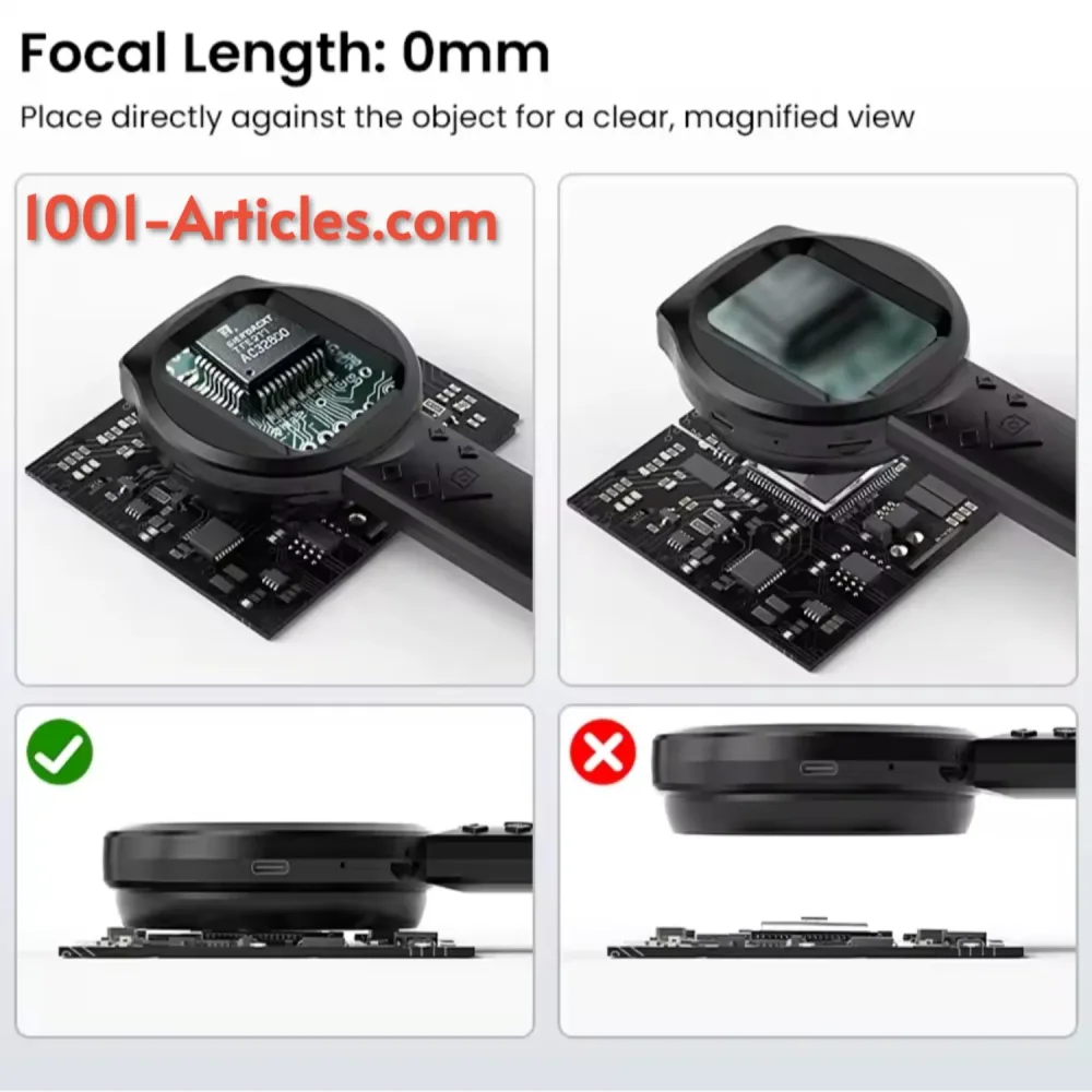 Loupe / Microscope portable numérique IPS 2.8 pouces, HD 1080p, zoom 100X.