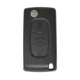 Coque de clé à distance Peugeot Flip 3 boutons sans support de batterie lame HU83