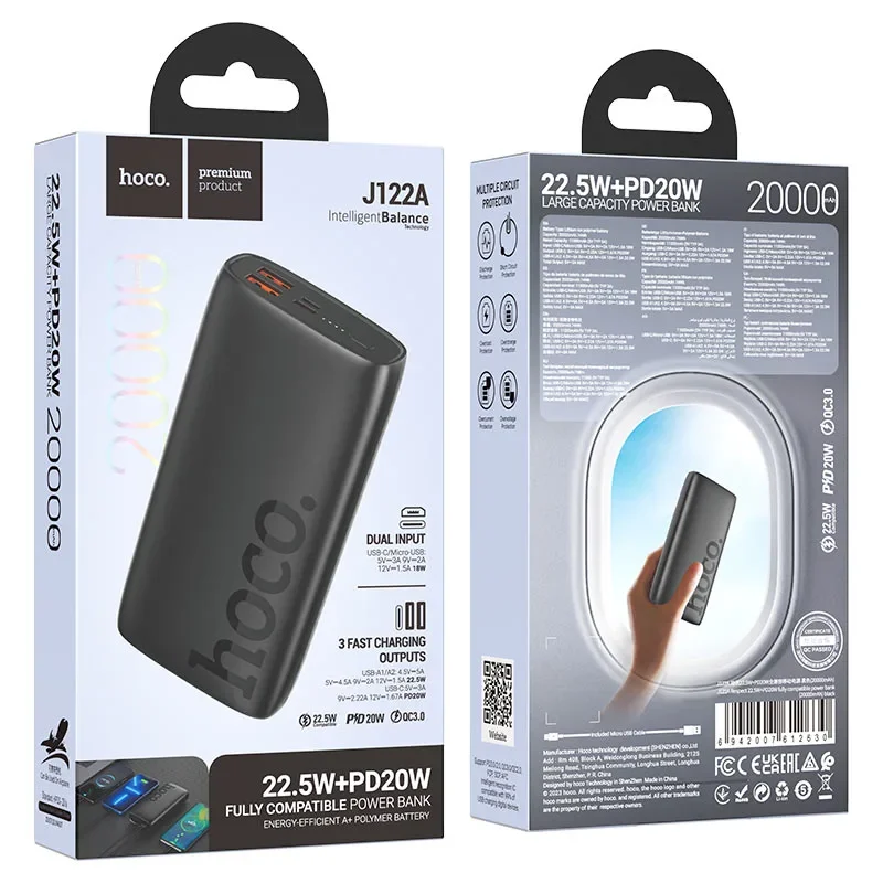 Power bank J122A Respect  22.5W 20000mAh