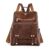 Sac à dos rétro en cuir synthétique pour femme - حقيبة ظهر نسائية من الجلد