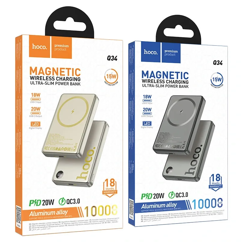 Power bank  Q34 Clever  PD20W wireless charging 10000mAh
