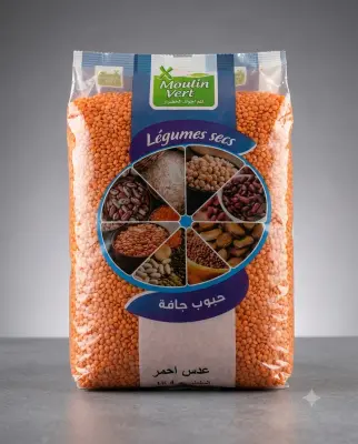 الطاحونة الخضراء عدس احمر 1كغ