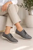 Chaussures Femme LPB – Gris Foncé – Richelieu à Lacets – Détails Brogués